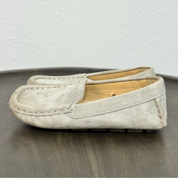 Janie and Jack Kids Size 9 Gray Suede Leather Slip On Loafers Classic Preppy - Picture 7 of 13